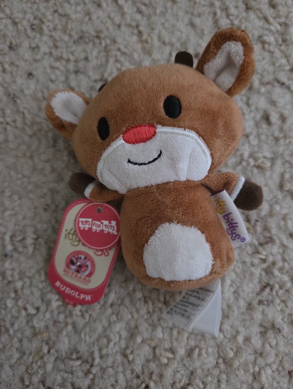 Hallmark Itty Bittys Rudolph The Red-Nosed Reindeer Plush Toys For Tots 50th NWT